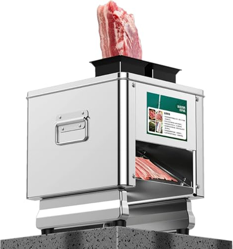 Affettatrice per carne e verdure, in acciaio inox, design resistente per una preparazione efficiente degli alimenti in cucine professionali