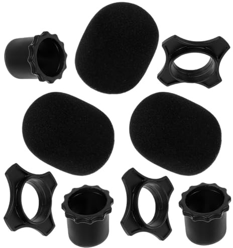 BESPORTBLE 3 Juegos de Fundas de Esponja para Micrófono, Paravientos Gruesos en Negro, Protectores Blandos Compatibles Mayoría de Micrófonos para Karaoke, Conferencias y Grabación