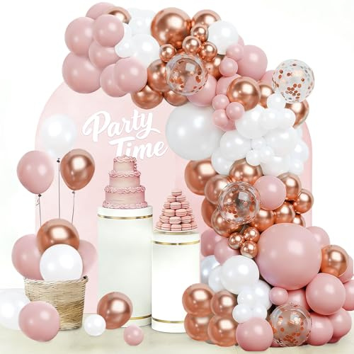 107 Stück Geburtstagsdeko Luftballons, Luftballons Geburtstag Rosa Girlande, Größen 18 12 10 5 Zoll Ballons Festival Party Deko, Latex Ballongirlande Deko, Hochzeit Ballonbogen, Baby Shower Deko