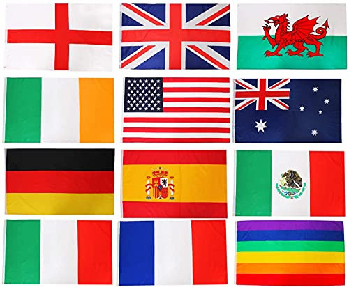 Ilovefancydress Frankreich-Flagge, Dekoration, 90 x 150 cm, England-Flagge, St. George's Day Dekoration, Fußball, Rugby-Flagge