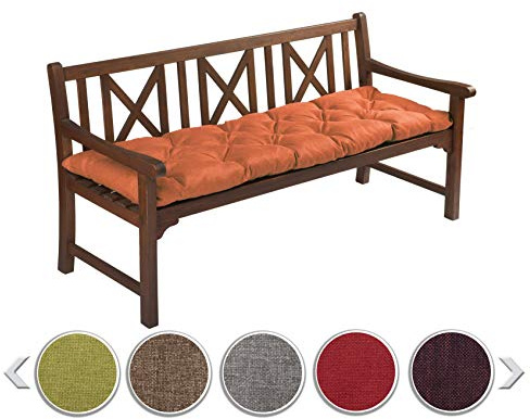 sunnypillow Bankauflage Outdoor - Bankkissen für Bank 100 x 60 cm - Sitzkissen für Hollywoodschaukel - Polsterauflage, Auflage für Gartenbank - Gartenkissen, Stuhlkissen für Gartenmöbel Orange