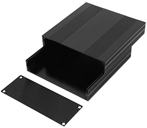 Electronic Junction Box, Electronic Project Enclosures Case Heat Dissipation Aluminum Circuit Board Box Split Type DIY Aluminum Circuit Cooling Case for PCB Board DIY, Black, 54 * 145 * 150mm