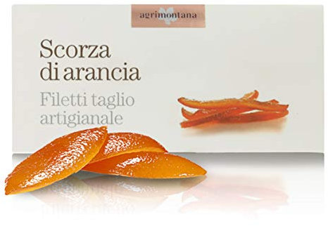 Frutta Candita Artigianale, Scorza D'Arancia Candita in Filetti, 200 Grammi