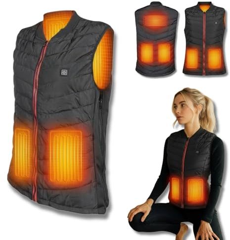 NorthHeat Premium beheizbare Weste, Größe XXL | Heizweste für Damen und Herren | Kleidung mit 5 beheizten Zonen bis 55°C | beheizte Weste MIT AKKU (Powerbank)