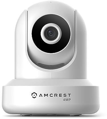 Amcrest 4MP ProHD Indoor WiFi, Security IP Camera with Pan/Tilt, Two-Way Audio, Night Vision, Remote Viewing, 4-Megapixel @30FPS, Wide 90° FOV, IP4M-1041W (White)