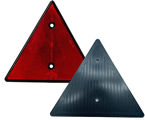 DOJA Barcelona | Anhänger Reflektor Dreieck | Dreieckrückstrahler Universal | Pack 2 Rot | Anhänger Beleuchtung, Dreieckiger Rückstrahler, Auto Reflektoren, Motorrad Reflektorband, Katzenaugen