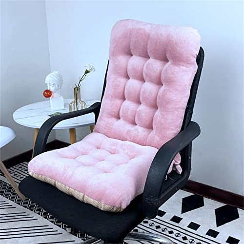 SWECOMZE Plüsch Stuhlkissen,Stuhlauflagen Hochlehner Gartenstuhl Sitzkissen, Niedriglehner Auflage Stuhlauflage Rückenkissen Sitzauflage für Indoor Outdoor (40x85cm,Rosa)