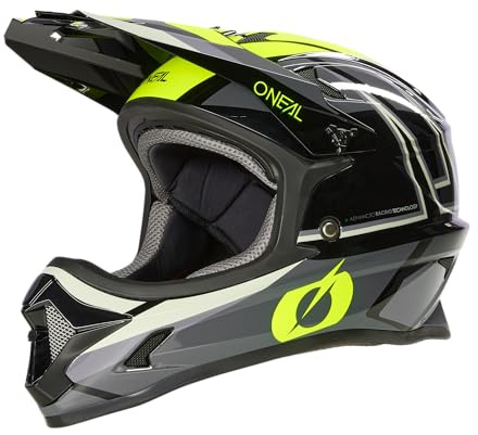 O'NEAL | Mountainbikehjälm Fullface | MTB DH Downhill FR Freeride | ABS-skal, magnetisk stängning, överträffar säkerhetsstandard EN1078 | SONUS-hjälm Split V.23 | Vuxna | svart neongul | S