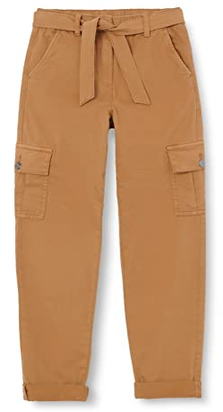 s.Oliver Mädchen 2120259 Cargo Hose mit Gürtel, Brown, 128 / REG