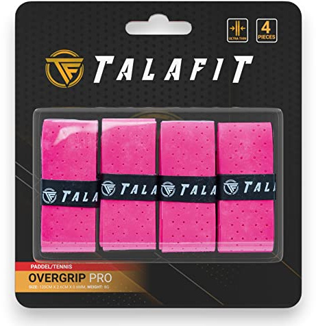 TALAFIT Pack 4 Overgrip Padel - Grip Padel - Padel Griffband Padel - Bohrungen - Overgrip Tennis - Grip Tennis