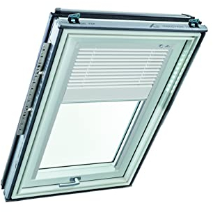 Roto Original Jalousette ZJA Dachfenster - Führungsschiene Silber - Manuelle Bedienung - Jalousie für Baureihe Q - Größe 114/118 | 11/11 - Stofffarbe Weiß