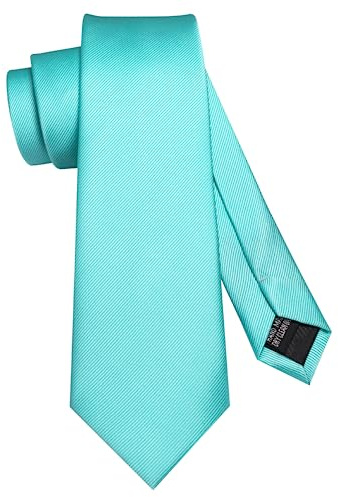 JEMYGINS Herren-Krawatte, einfarbig, 7 cm, für Business und Hochzeit, türkis, M