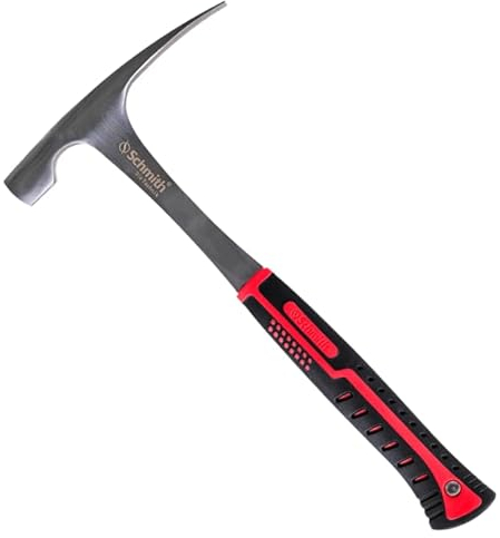 Schmith Marteau de maçon de forme rhénane - Acier forgé monobloc - Forme rhénane - Poignée ergonomique avec fixation à rivets
