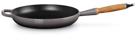 LE CREUSET Signature gusseiserne Bratpfanne mit Holzgriff 28 cm Flint, 20258284440422