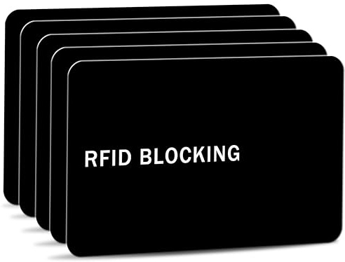 9toa 5 Pack RFID Blocking Card Contactless NFC Credit Card ID Protection Safe Bank Card Passport Entire Wallet Purse Shield Protector Blocker Guard (Pack of 5, Black)