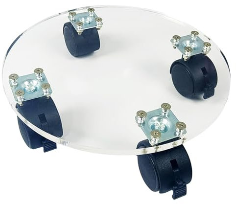 shpuuyy Rulli per piante con ruote, Rulli rotondi per piante da esterno, Supporto per piante rotanti da 64,9 kg con ruote, Base per fioriera con ruote per piante da esterno, Supporto per piante su