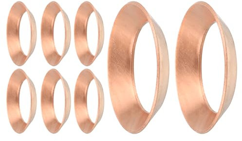 QUARKZMAN 8 guarnizioni a flangia in rame, adatte per tubi da 5/8, raccordi a flangia in rame a 45 gradi per accessori condizionatori d'aria