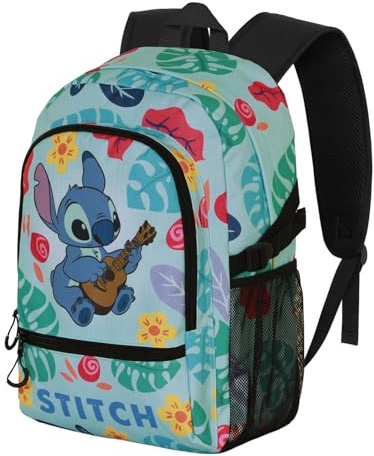 Disney Lilo och Stitch Gitarr- Fight Ryggsäck 2.2, Grön, 31 x 44 cm, Kapacitet 24 L, Grön lila och stygn, En storlek, Fight ryggsäck 2.2