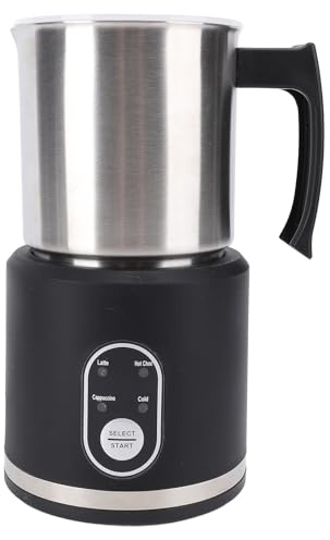Montalatte elettrico 4 in 1, 150-250 ml, per schiuma di latte calda e fredda e cioccolato, rivestimento antiaderente, lavabile in lavastoviglie, acciaio inox (spina UE 220 V)