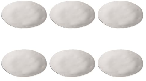 Abode Homewares Organic Cream newWave Microwave Safe Premium Melamine Dinner Plate, Set of 6, Cream, 10.5