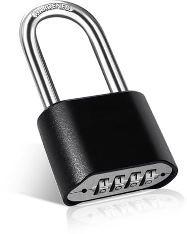 2.5 Inch Long Shackle Outdoor Padlock，Combination Lock, Heavy Duty Weatherproof Pad Locks with Code for School Gym Locker, Gate,Toolbox, Fence, Case, Bike，Motorcycle (1)