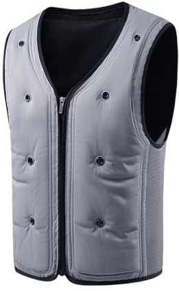 Duroecsain Chaleco Refrescante Hombre | Chaleco Refrescante Hombre para Climas Cálidos | Ropa Unisex Reutilizable Para Actividades Verano Al Aire Libre Como Motociclismo Ciclismo Correr Y, gris