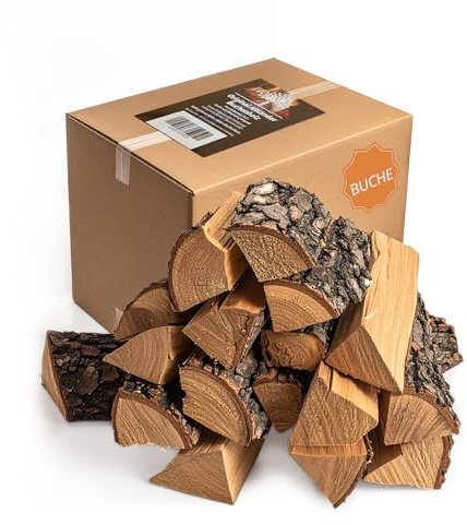 Rin & Rut Kaminholz Buche 30 cm – ofenfertiges Brennholz im 19,5 L Netz