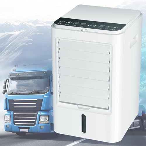 Enfriador de aire portátil y ventilador, sistema de refrigeración 4 en 1 con control remoto, incluye paquetes de hielo, 3 ajustes de velocidad, ideal para vehículos como camiones, coches, autobuses