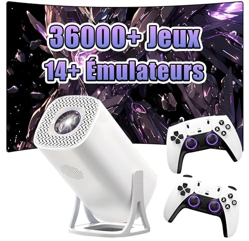 S40 Ultra Mini projecteur,36000+ Jeux,14 émulateur,WiFi 2,4G+5G et Bluetooth,projecteur Portable Intelligent,projecteurs de Jeux avec 2 manettes sans Fil,Android 11 pour Le Home cinéma et l'extérieur
