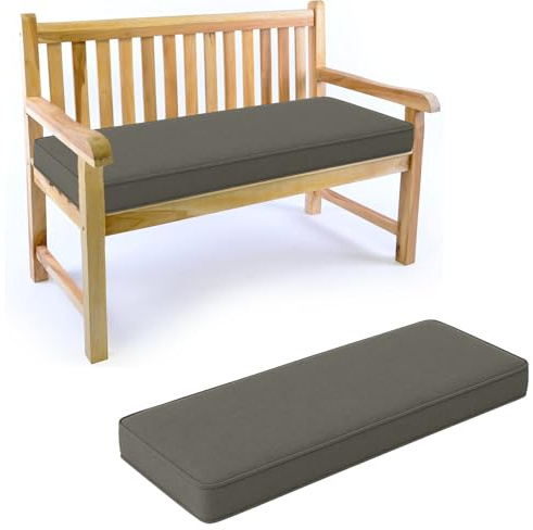 Generisch Bankauflage, 5 cm Dicke Sitzkissen Bank Outdoor Bankkissen mit Abnehmbarem Leinen Bezug, rutschfest bankpolster, Gartenbank Auflage für Outdoor/Indoor Bankkissen,Drak Gray,150X50X5CM