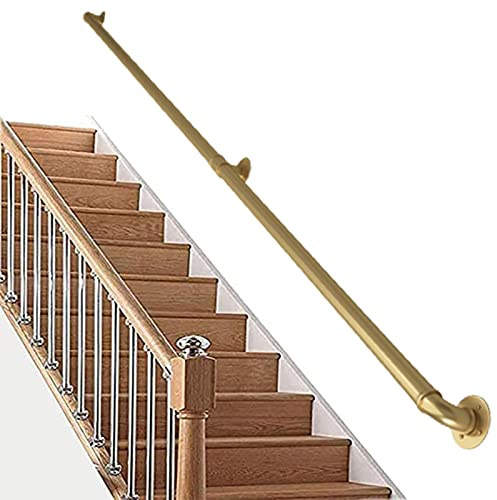 Gold Stair HandrailComplete Kit for Bathroom Hallway WallMounted Railings Indoor & Outdoor Handrails Available in Sizes: 30cm 1m 2m 3m 4m 5m 6m