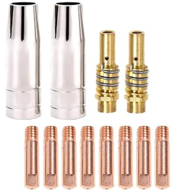 JWFBDB 14 st 15AK svetsbrännare förbrukningsartiklar 0,6 mm 0,8 mm 0,9 mm 1,0 mm 1,2 mm MIG-brännare gasmunstyckehållare for 15AK MAG-svetsbrännare(0.8MM)
