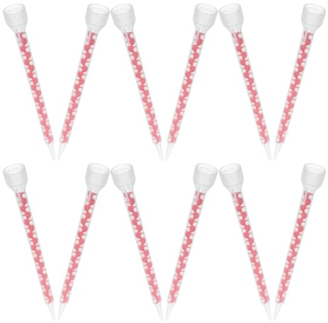 LIFKOME Strumento per Calafataggio 12 Pezzi Ugello Miscelatore a Spirale in Plastica, Controllo Preciso del Flusso per Riempimento Fughe Piastrelle, Accessorio Riutilizzabile per Resina