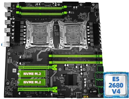 Motherboard Kit de Placa Base CPU Dual Fit For ZSUS X99 Xeon E5 2680 V4 con DDR4 32GB (2 * 16GB) LGA2011-3 M.2 NVME for Ordenador Juegos Escritorio
