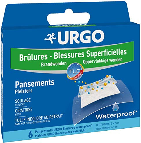 Urgo brûlures blessures superficielles 6 pansements waterproof 5x7cm