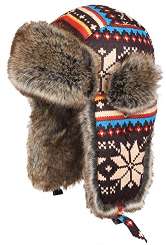 Insun Unisex Russische Mütze Ushanka Gestrickt Fliegermütze | Winddicht Warme Trappermütze Herren Damen Kinder, Kunstfell Fellmütze mit Ohrenklappen für Outdoor Kaltes Wetter
