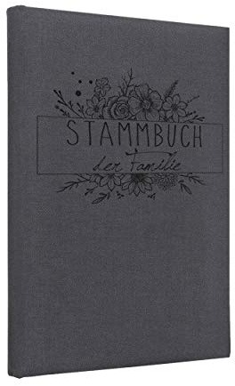 Hochzeitideal, Stammbuch der Familie Serie Boho Leinen dunkelgrau (Motiv4)