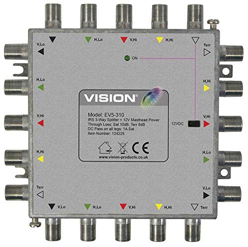 Ev5-310 Irs 3-Way Splitter, Plug Type UK, Aerial/Satellite Amplifiers & Distribution