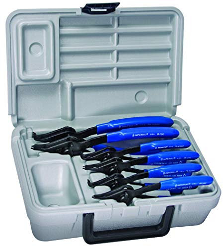 Imperial Tool IR6QK - Juego de alicates de anillo de retención convertible de 6 piezas para anillos de 1/4 a 2, kit de 6 piezas (0° y 90°)