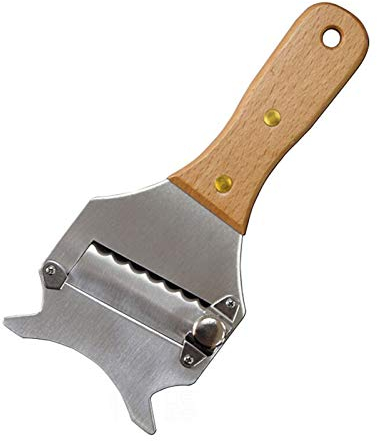 FRUTA Professional Truffle Slicer Chocolate Shaver Cheese Cutter Stainless Steel Vegetables Slicer, Wooden Handle