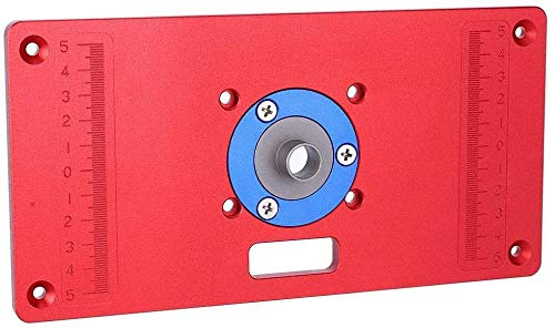 Aluminium-Routertisch-Einsatzplatte - Trimm-Router-Tischplatte Holzbearbeitungs-Flip-Trimmbrett mit 2 Aluminiumringen und Befestigungsschrauben