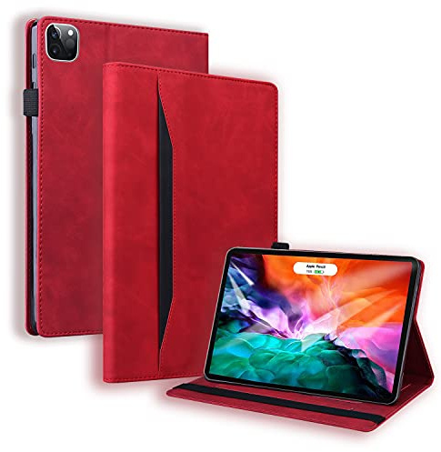 Auslbin Funda para iPad Air 4ª Generación 10.9 Pulgadas 2020,Estuche de Tableta de con Soporte para lápiz/Función Auto Sueño Estela/Función de Soporte,Rojo