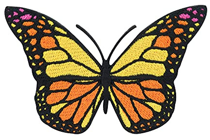 Finally Home Oranger Schmetterling Patch zum Aufbügeln | Butterfly Patches, Tiere Bügelbild, Falter Aufbügler, Aufnäher für Jeansjacken