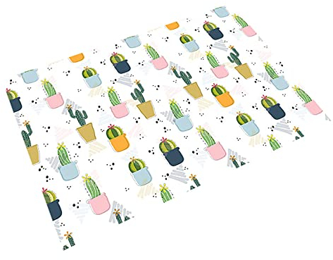 Tovagliette Americana Plastica Lavabili Cactus Rosa Tovagliette Colazione PVC Sottopiatti Antiscivolo Tovagliette Americane Antiscivolo Tovaglietta Resistente Al Calore 30x45cm 8 Pcs