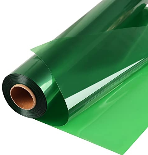 POPGIFTU Rotolo di cellophane verde | Aperto 86 cm di larghezza x 30 m di lunghezza | 3 mm di spessore verde traslucido | regali, cesti, dolcetti carta da regalo in cellophane | decorazione colorata