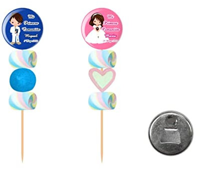 Lote de 10 Originales Abrebotellas Iman con Golosinas Personalizables Comunión (A Elegir). Recuerdos. Detalles y Regalos para Fiestas de Cumpleaños, Bodas, Bautizos y Comuniones. DC. (NIÑA)