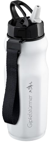 Schmalz® Personalisierte Trinkflasche mit Namen Gravur Edelstahl RIYAN graviert anthrazit, Sportflasche Isolierflasche Wandern Camping Outdoor graviert (weiß)