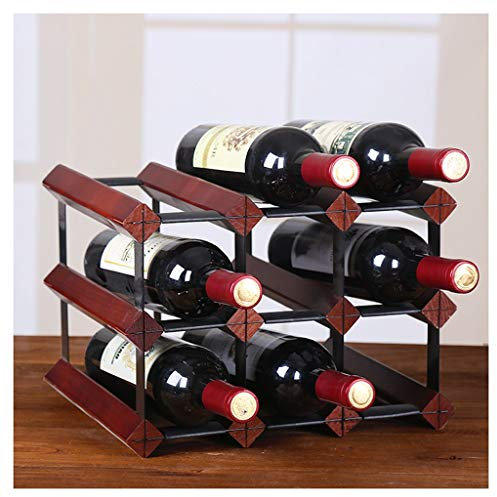 AJYBYUKJ Weinregal, Weinregale, europäische Holzgitter-Heimdekoration, leicht zu reinigendes Retro-Champagnerregal Beauty Comes