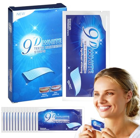 28Pcs Teeth Whitening Strips Professional Stain Removal Enamel Safe Non-Sensitive Teeth Whitening Kits Peroxide Free Reduced Sensitivity Teeth Whitener Strips for Removing Coffee Smoking Tea Stains