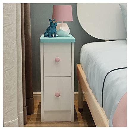 Moderner kleiner Nachttisch aus Holz, ultra-schmal, Nachttisch/Schubladen, schmal, hoch, Nachttisch, Spind, Beistelltisch, Dekoration für Wohnzimmer